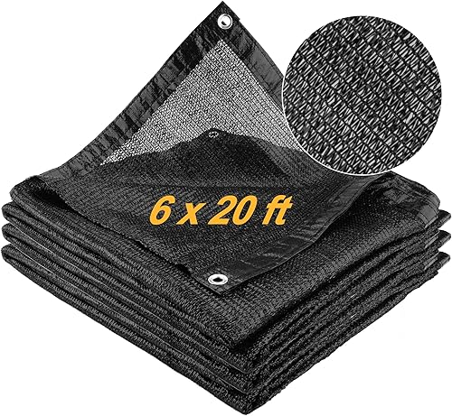 SPORTYOUTH Paño de sombra de 60 % negro, 6 x 12 pies, con ojales, resistente a los rayos UV, lona de malla para plantas al aire libre, invernadero, disponible en Yaxa Colombia