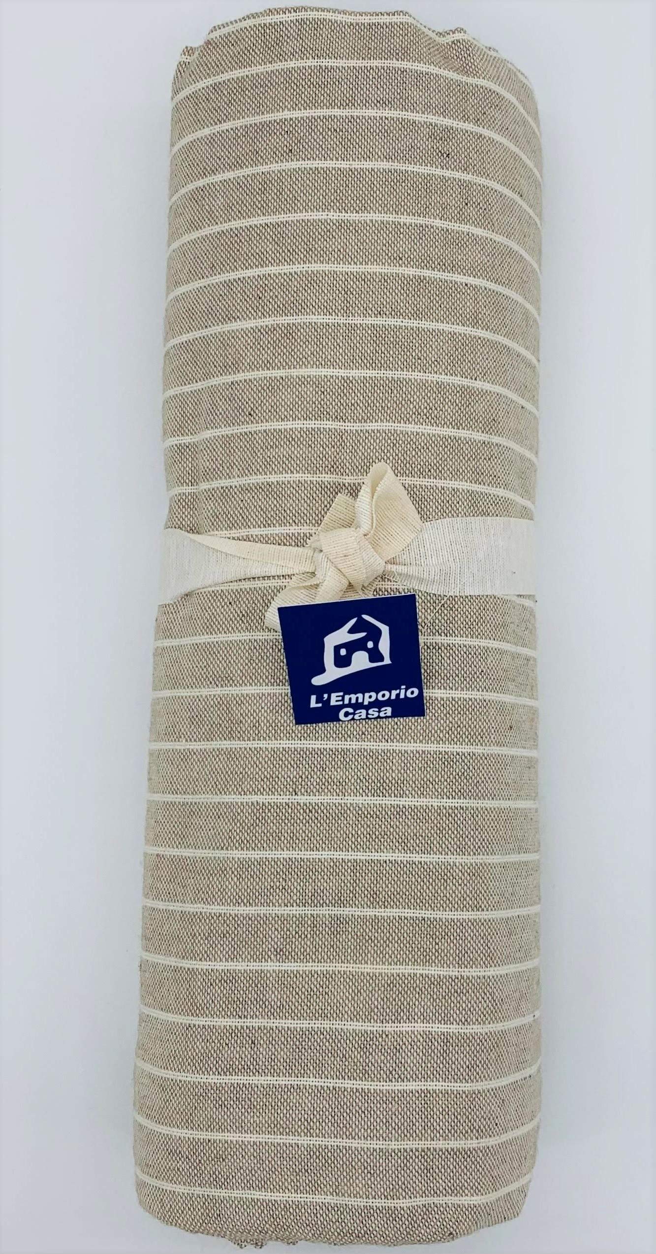 L'Emporio Casa Telo Copridivano Copriletto Tela Grossa Robusta Cotone in Panama 160X260-260x280-360x280 Misure Maxi Lenzuolo Copritutto Cotone Granfoulard Made Italy (BEIGE, 360X280)