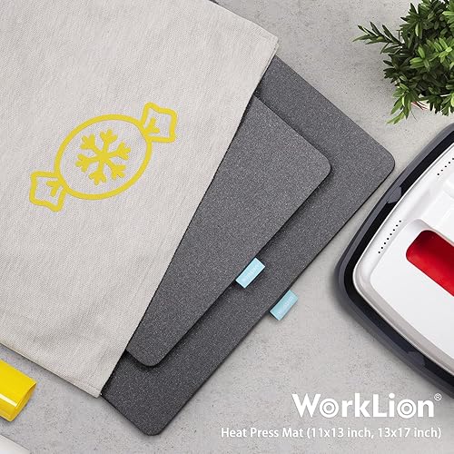Miniatura 6 de WORKLION Heat Press Mat 13"x17": Large Size Protective Resistant Fireproof Materials Heating Mat for Cricut Easypress/Easypress 2 in Vinyl HTV