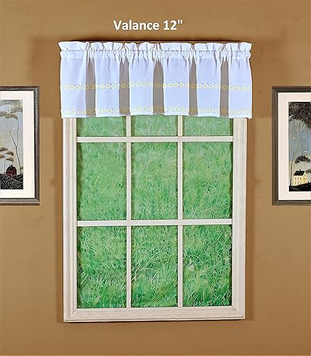 Miniatura 2 de Today's Curtain Daisy Mae - Cenefa con apliques de 12 pulgadas, color amarillo