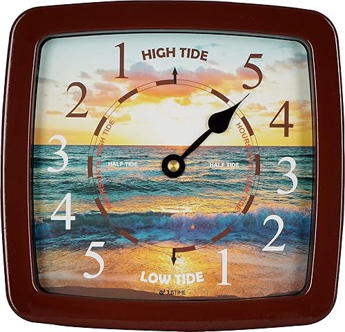 JUSTIME Reloj de marea de 8.5 pulgadas, diseño de gráficos digitales coloridos, funda de plástico resistente al agua, decoración de pared para el