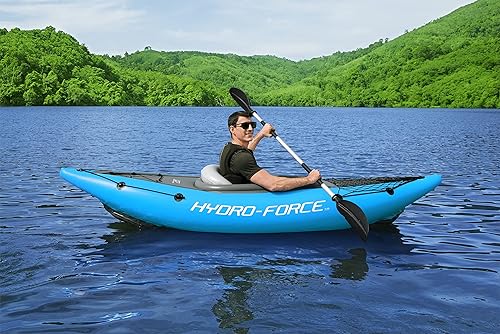 Miniatura 47 de Bestway Hydro Force - Juego de kayak inflable Incluye asiento, remo, bomba de mano, bolsa de transporte de almacenamiento Ideal para adultos