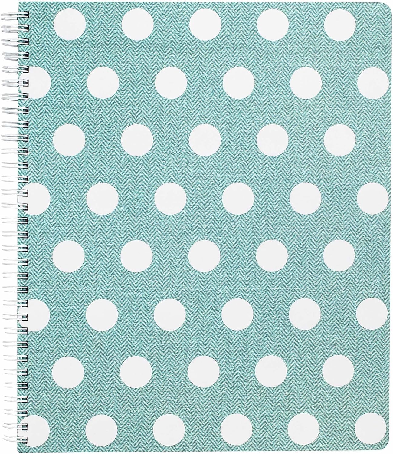 Steel Mill & Co Cute Large Spiral Notebook College Ruled, 11" x 9.5" with Durable Hardcover and 160 Lined Pages, Textured Large Dots