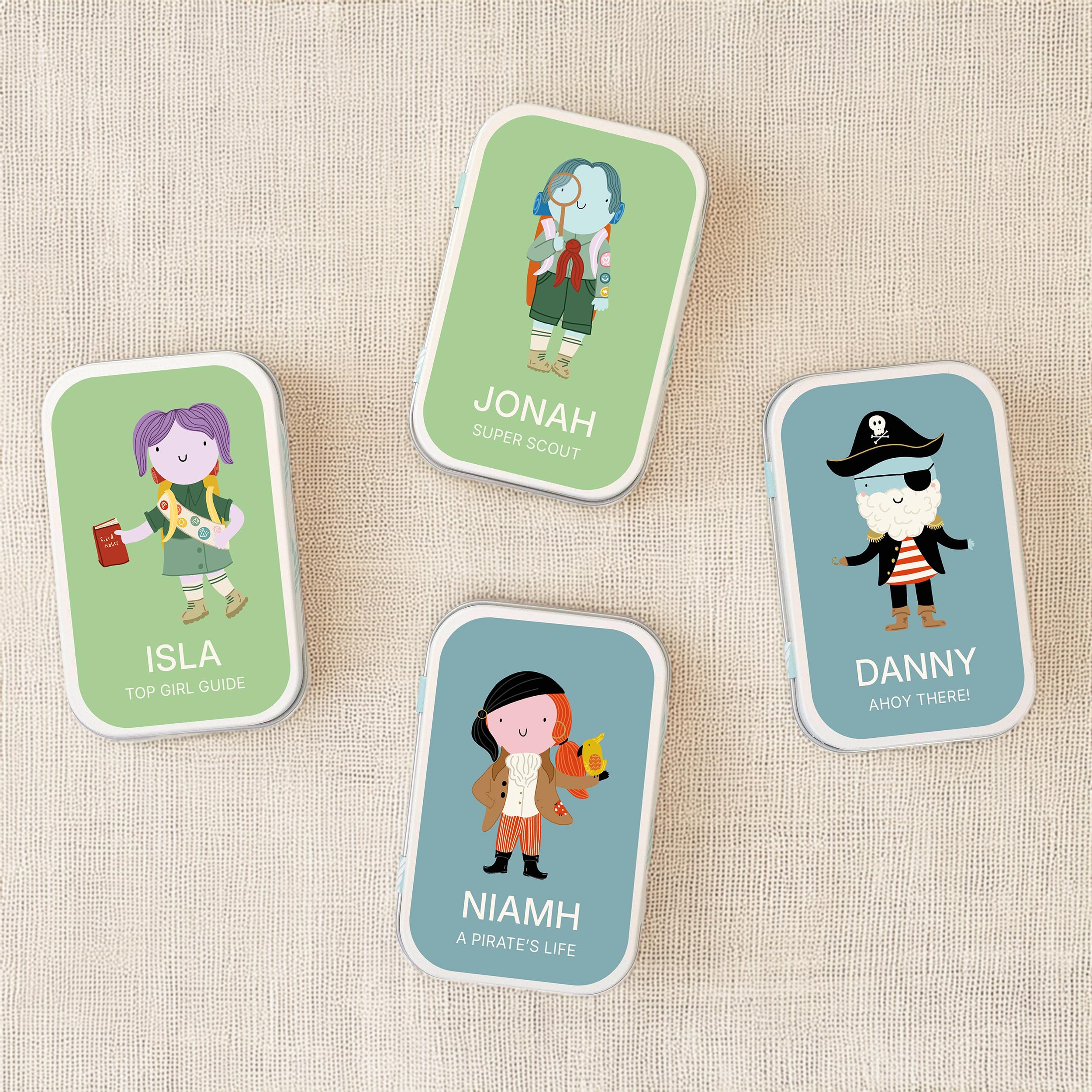 COTTON TWIST Kids Personalised & Themed Keepsake Tins - Children Lightweight Gift Present Rectangular - Bright Edit
