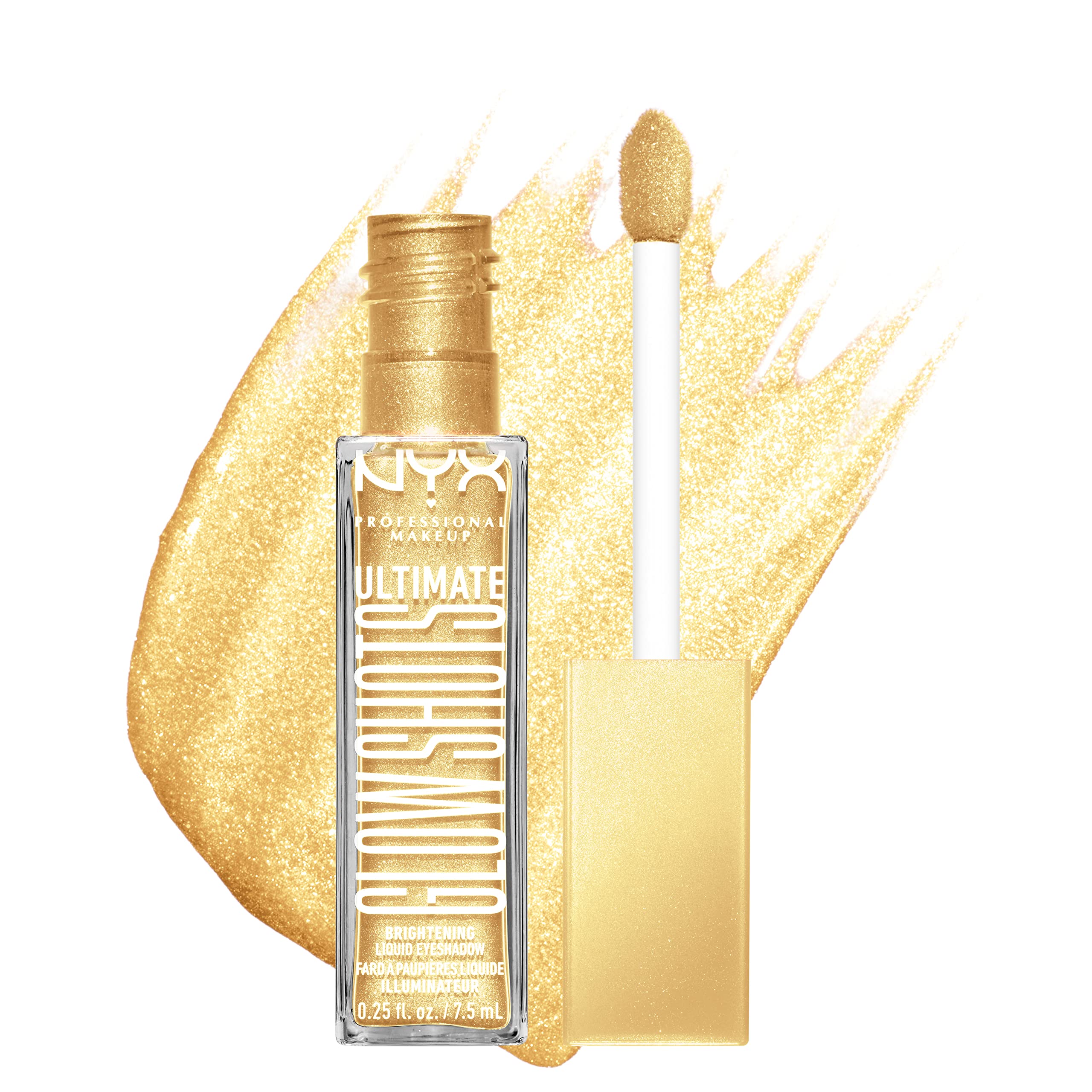 NYX PROFESSIONAL MAKEUP Ultimate Glow Shots, Liquid Eyeshadow, Long-Lasting Shimmer Eye Shadow with Vitamin C - Highkey Lychee: Lemon Slayed 0.25 Fl Oz (Pack of 1)