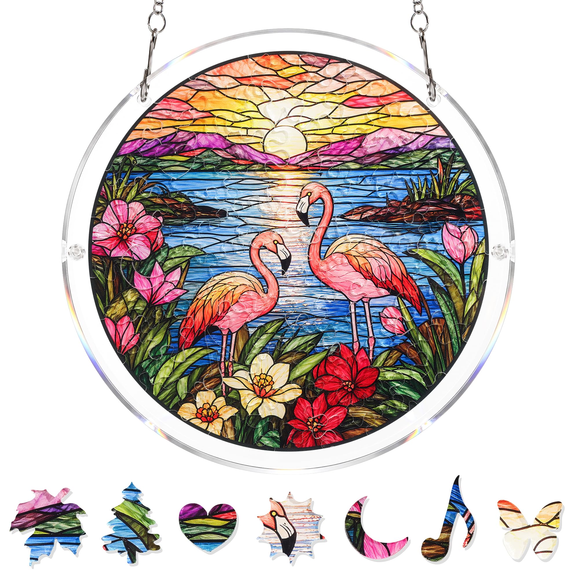 Acrylic Jigsaw Puzzle Suncatcher - Stained Glass Decor -24 Acrylic Jigsaw Puzzle Suncatcher - Stained Glass Decor -24