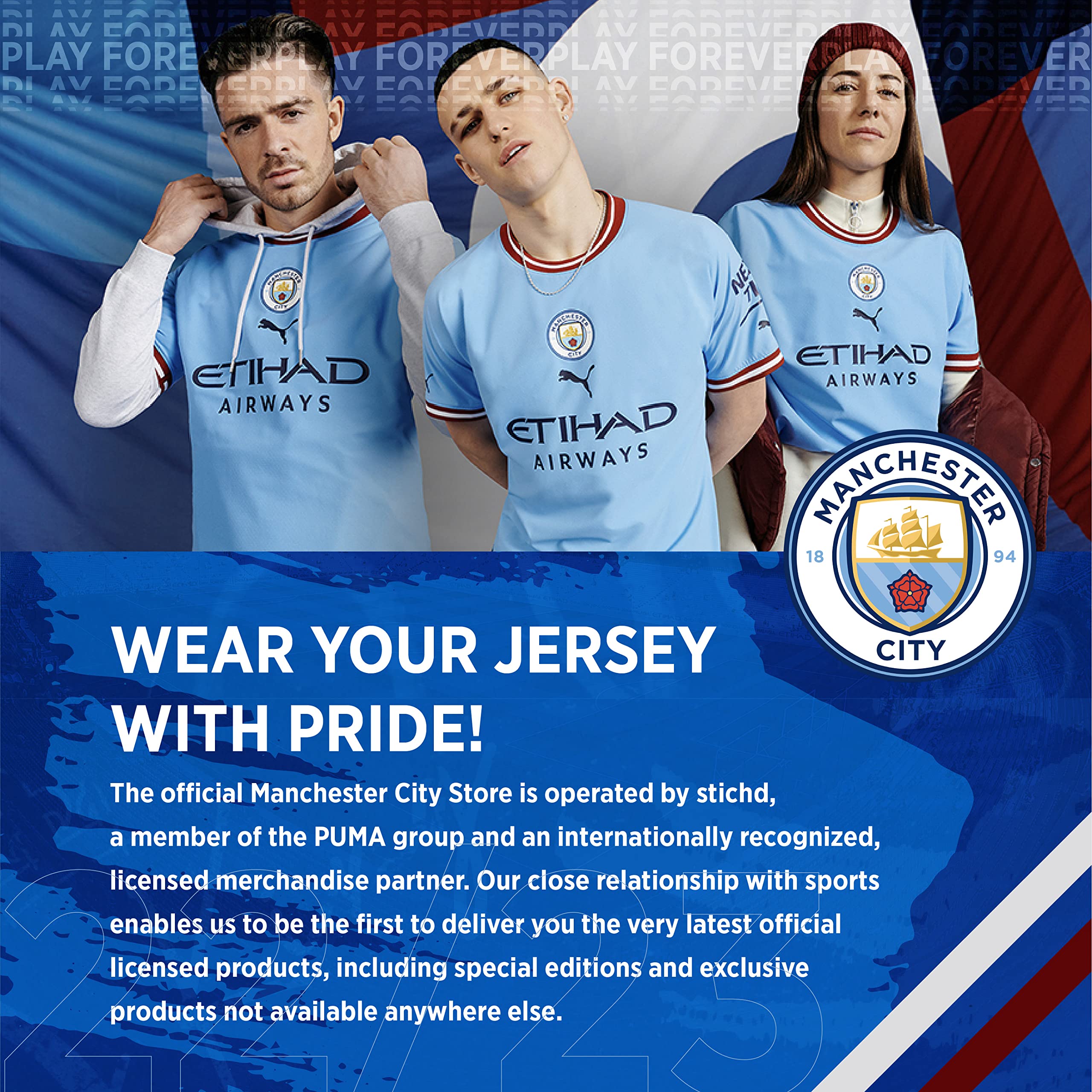Puma MCFC Shorts Replica Homme, Peacoat-Whisper White, FR : L (Taille Fabricant : L)