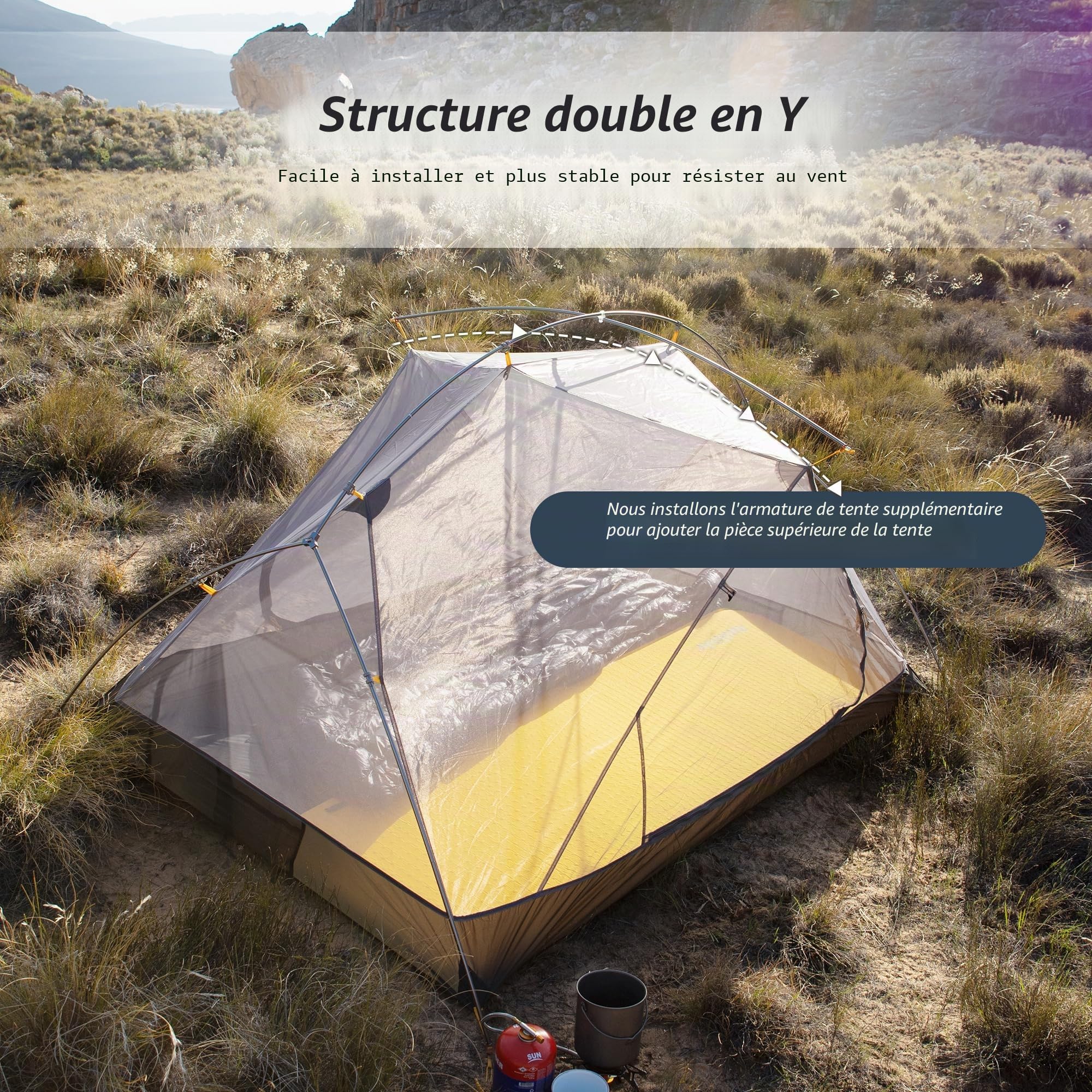 Naturehike Mongar Tente de Camping pour 2 Personnes, étanche, Ultra légère, Double Couche pour randonnée, Escalade, activités de Plein air