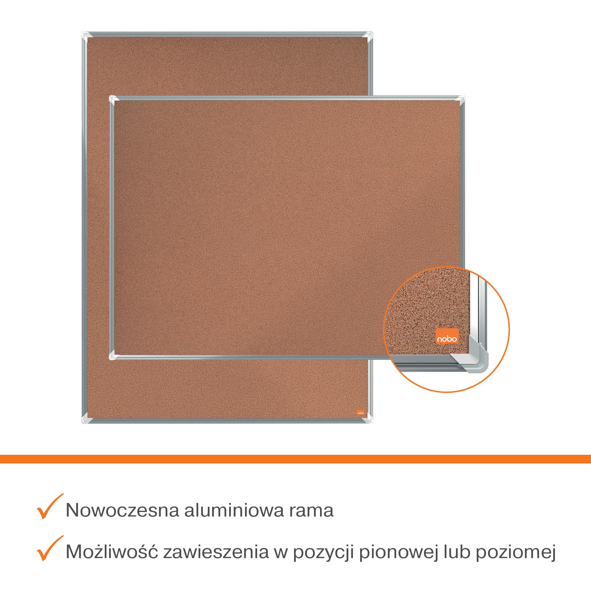 Nobo Premium Plus Tablica korkowa 1800x1200mm - Tablica ogłoszeniowa na ścianę z samoregenerującą się powierzchnią, aluminiowa rama, tablica memo, tablica prezentacyjna, certyfikowana EU Ecolabel