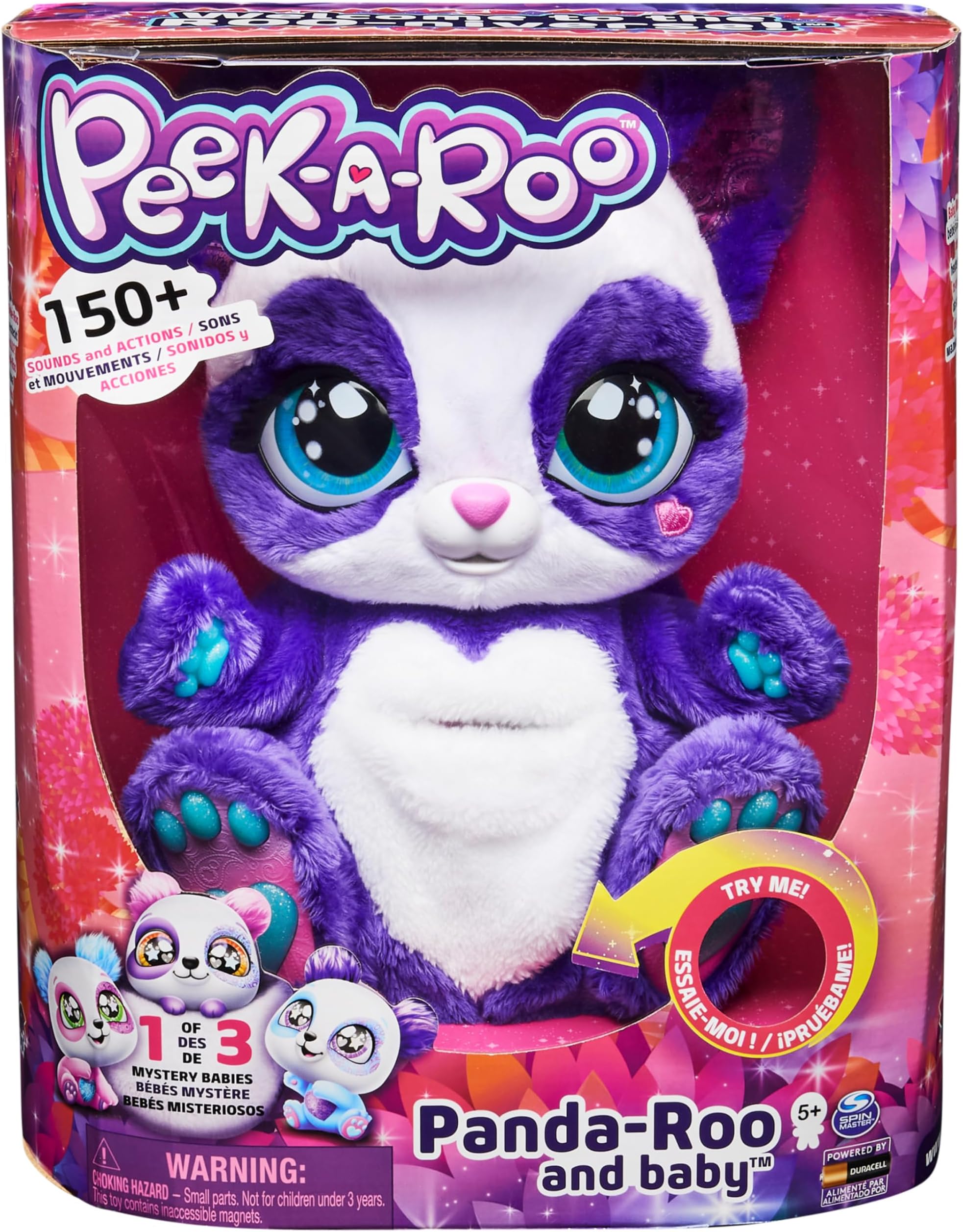 Peek-A-Roo Interactive Panda-Roo Plush Toy with Mystery Baby and Over 150 Sounds and Actions, Kidsโ Toys for Girls Aged 5 and above, 6060420