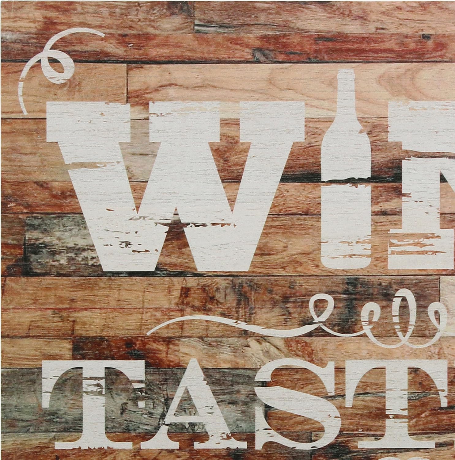 Stonebriar Rustic 15 Inch Wine Theme Wood Wall Art with "Wine Tasting Daily" Saying, Decorative Wall Decor for the Living Room, Kitchen, or Dining Room