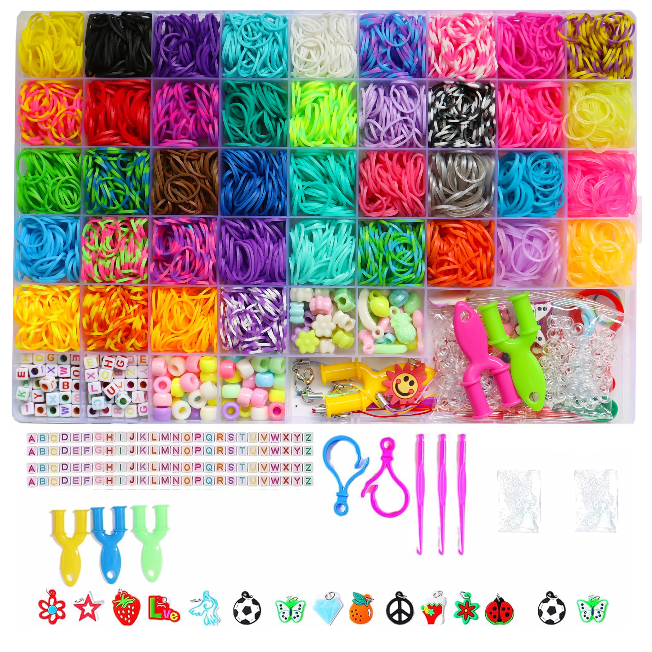 Jiyako 40 Colors 4000+Rubber Band Bracelet Kit,40 Color Loom Bracelet Kit, Friendship Bracelet Making Kit