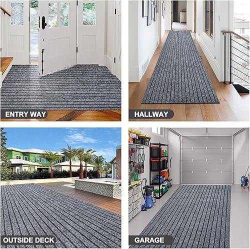 Miniatura 7 de BESTVUE Alfombras de pasillo de 2 x 6 pies con parte trasera de goma, alfombra antideslizante para interiores y exteriores, alfombra de pasillo de