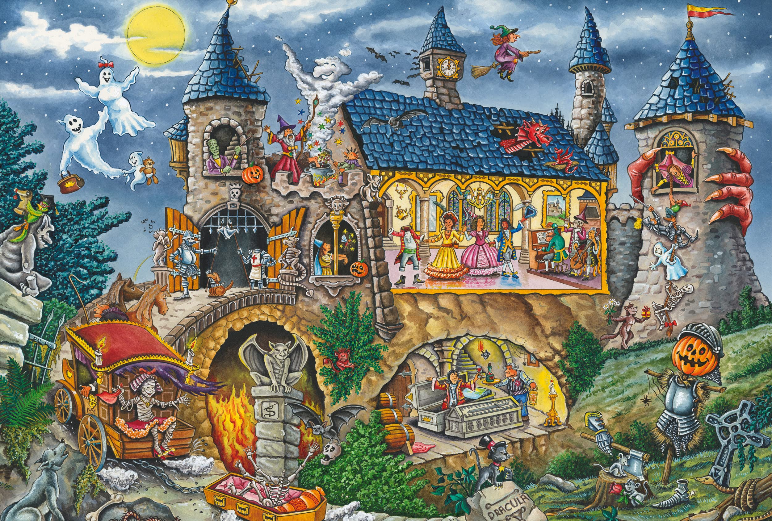 Schmidt Spiele 56451 castello dei fantasmi, puzzle per bambini da 100 pezzi, one Size