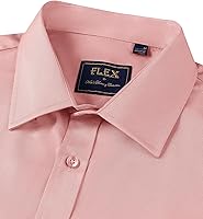 Vista 178 de Alimens & Gentle - Camisas de vestir con bolsillo y manga corta, de color liso y sin arrugas, estilo casual con botones, para hombres