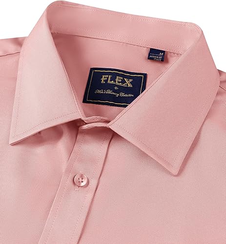 Miniatura 178 de Alimens & Gentle - Camisas de vestir con bolsillo y manga corta, de color liso y sin arrugas, estilo casual con botones, para hombres