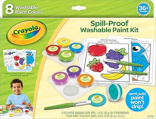 Crayola Spill Proof Paint Set (8ct), Stocking Stuffer & Holiday