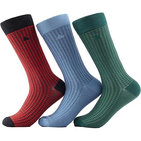 Colorful Houndstooth Socks in Gift Box, 3-Pack
