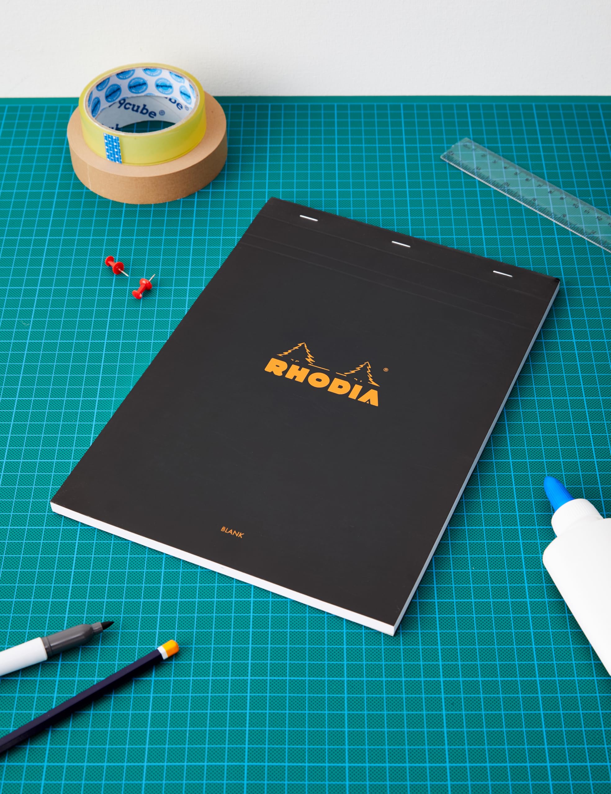 RHODIA 165019Cpack - Notitieblok met Spiraalbinding Zwart - A5 - Gelinieerd - 80 Afscheurbare Bladen - Clairefontaine Wit Papier 80 g/m² - Gecoate Kartonnen Omslag - Pak van 5 Notitieblokken