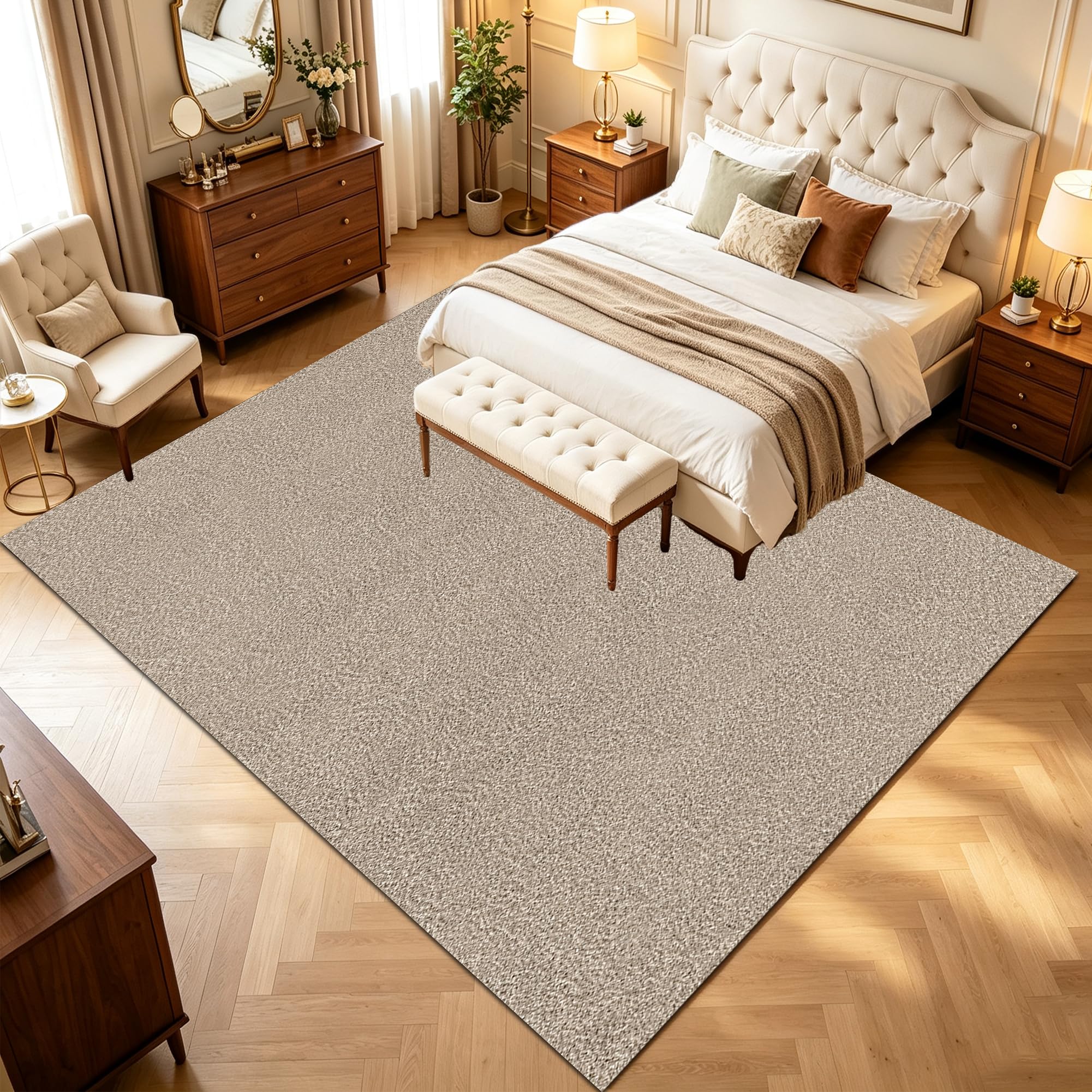 Tappeto Runner per Corridoio Lavabile Antiscivolo 90 x 100 cm Beige