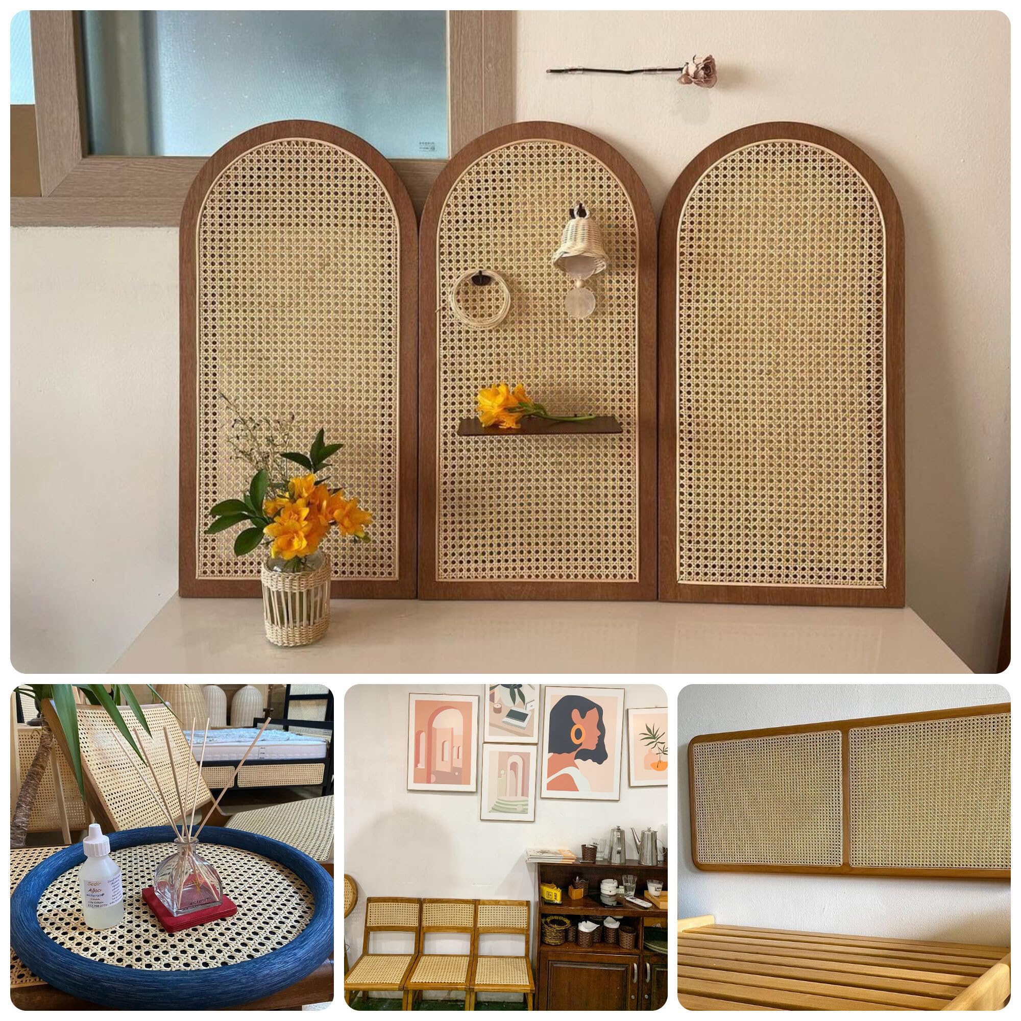 Naturalna kratka wiklinowa na metry - szerokość 65 cm, rattanowa rolka 65 x 300 cm, duży rozmiar do mebli, tapicerki krzeseł