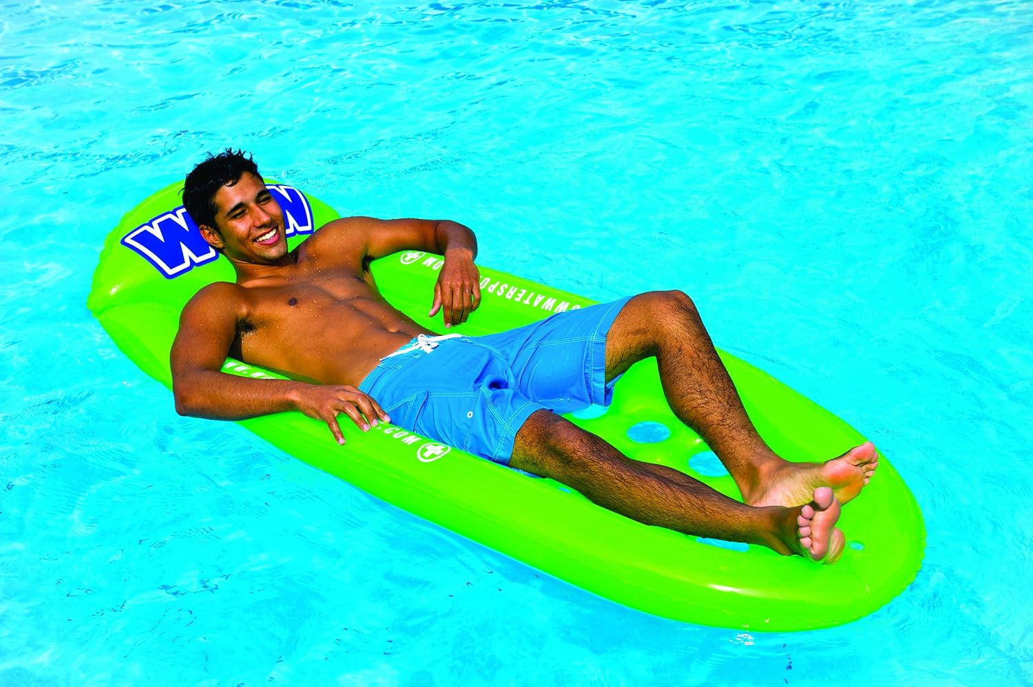 WOW Sports - Inflatable Pool Float Green Lounger - Swimming Pool Lounge - Great Float Raft For Tanning