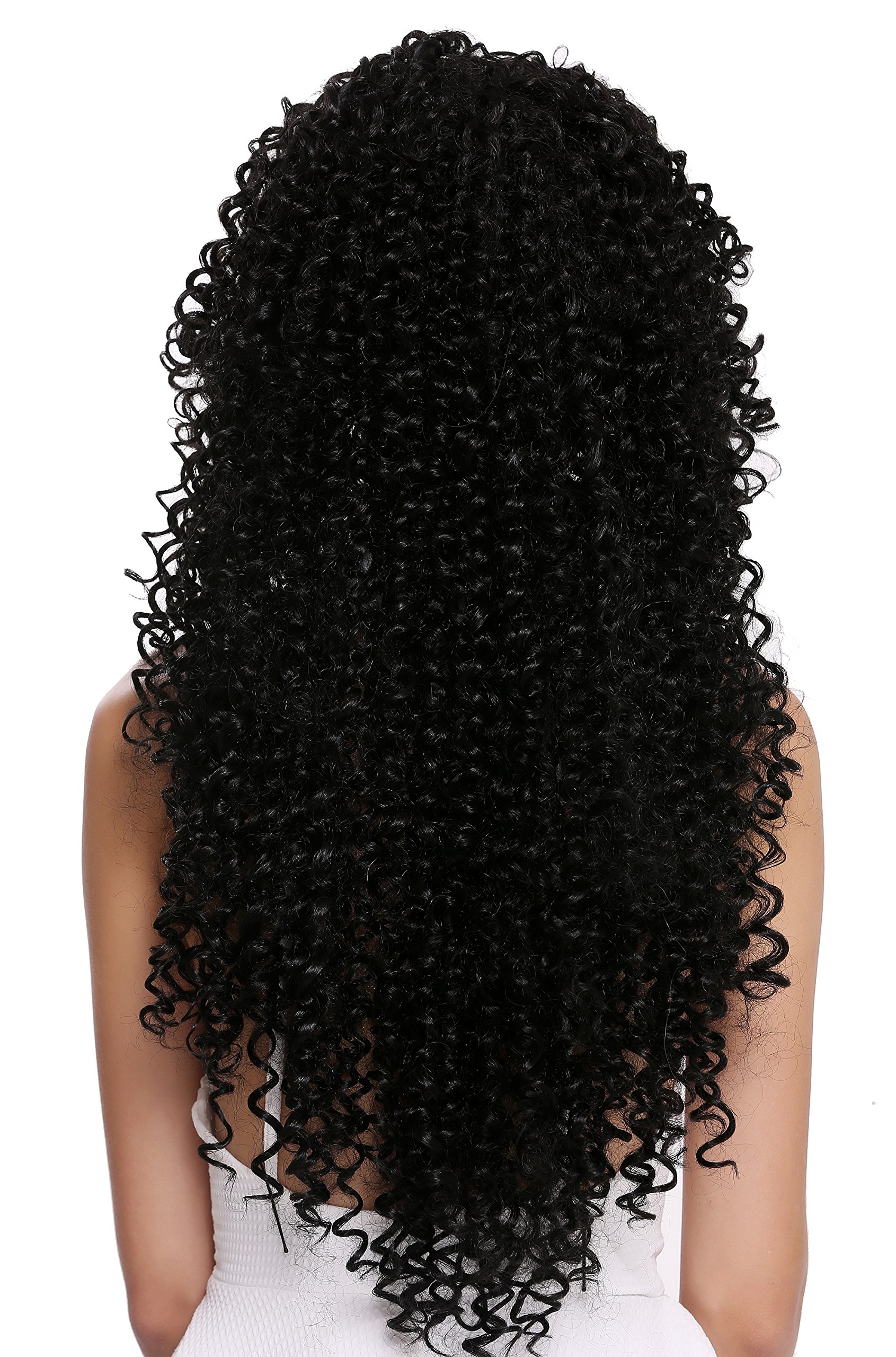 WIG ME UP - DW2315-1B Lady Quality Wig Long Dense Black Curls curly Afro Carribbean Style, Length: approx. 75 cm - Image 4