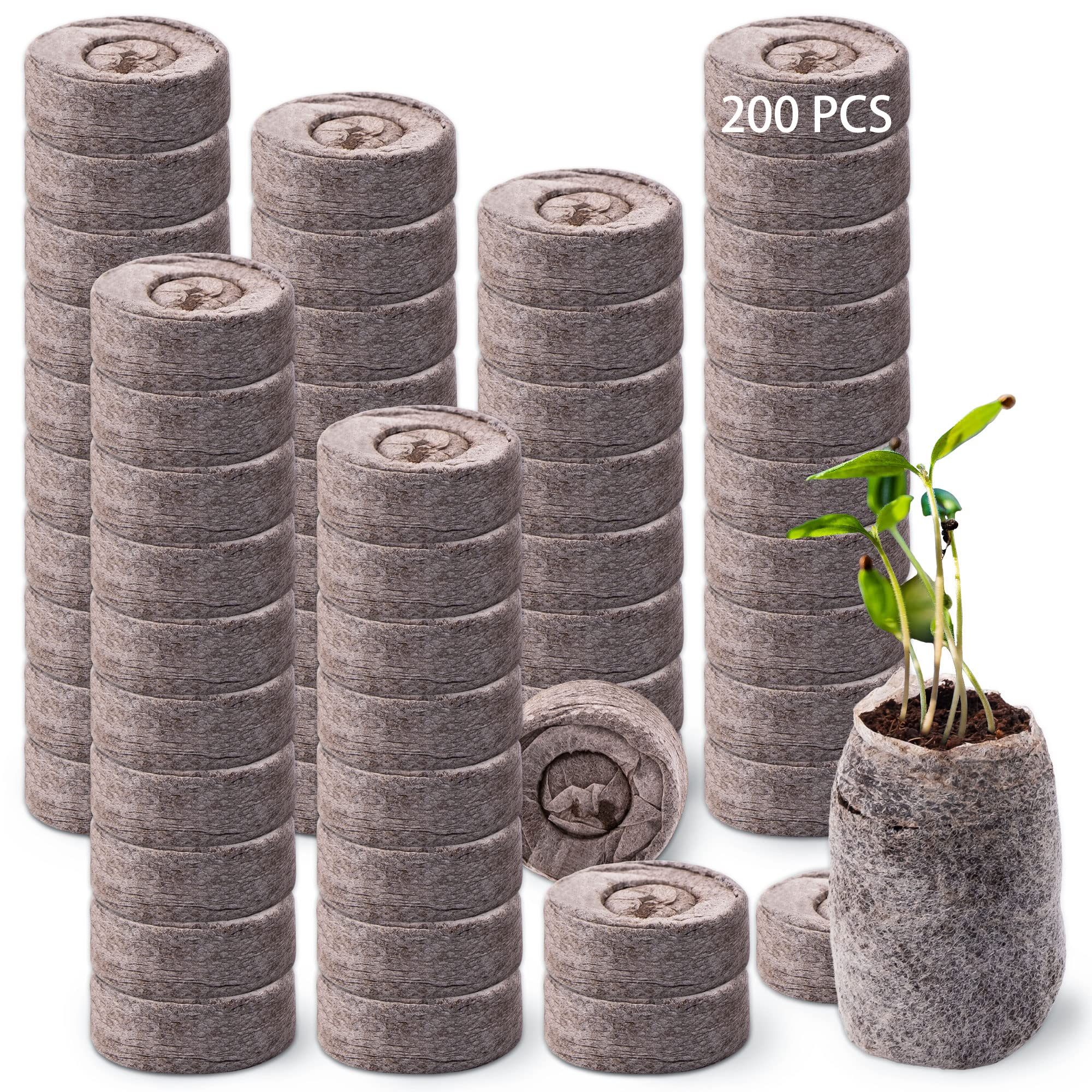 Max Shape200 Pcs Peat Pellets Plant Starter,30MM Plant Starting Plugs,Fiber Soil Direct Plant Seeding Starters peat pellets for seedlings