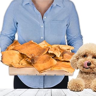 Cattle Skin for Dogs 1 kg (approx. 20-25 Pieces) | Dried Cattle Skin Chew Items | 100% Natural | Air Dried | Grain Free | Long Chewing Fun for Small and Large Dogs product image