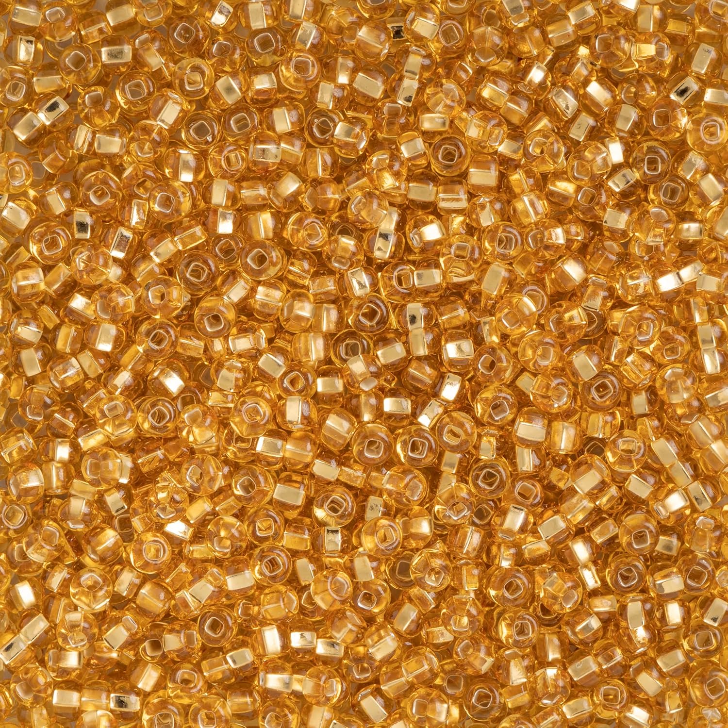 John Bead Czech Seed Beads 10/0 Silver Lined Gold, 100g