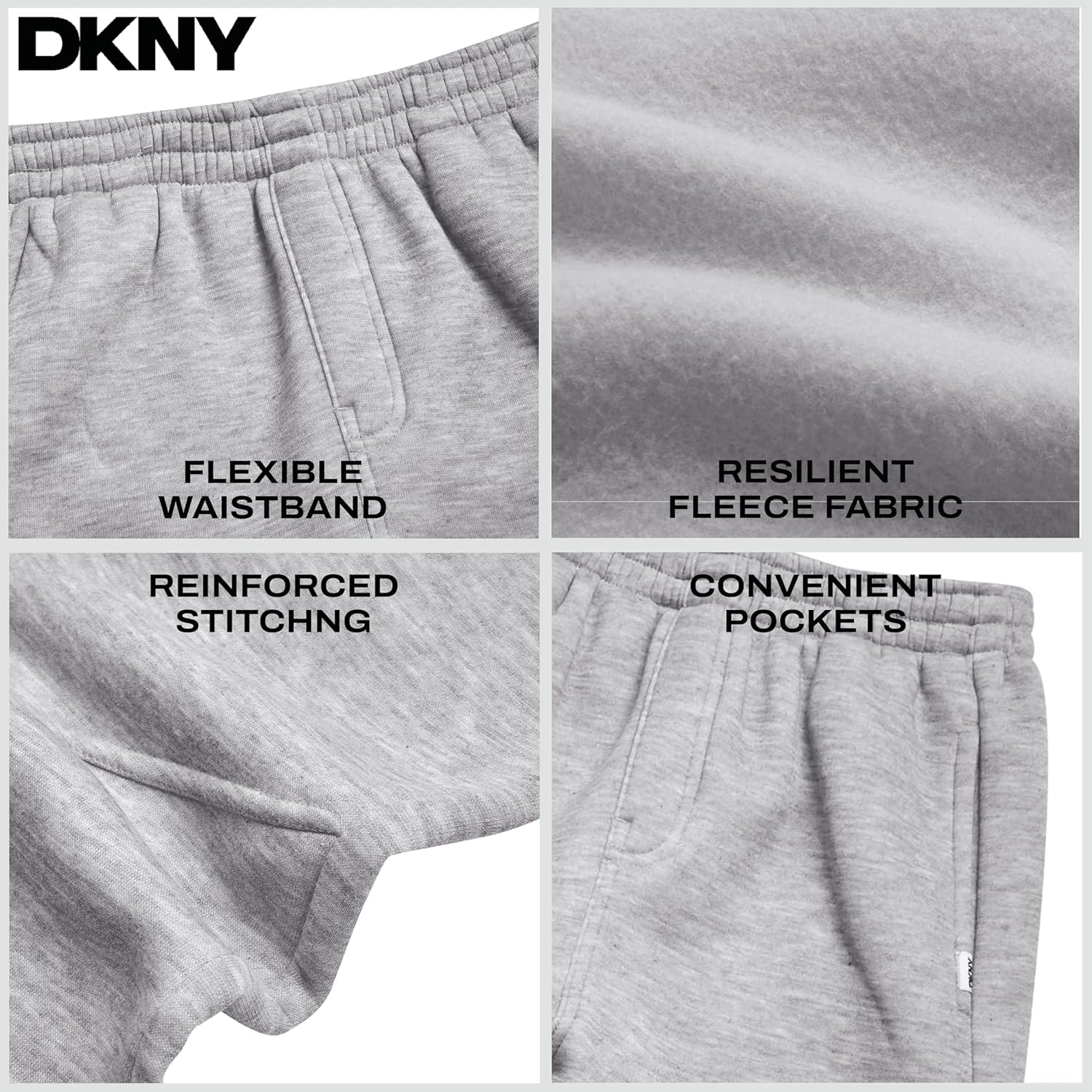 DKNY Boys Sweatpants - 2 Pack Active Performance Soft Fleece Boys Joggers Athletic Pants with Elastic Waistband and Pockets - Image 5