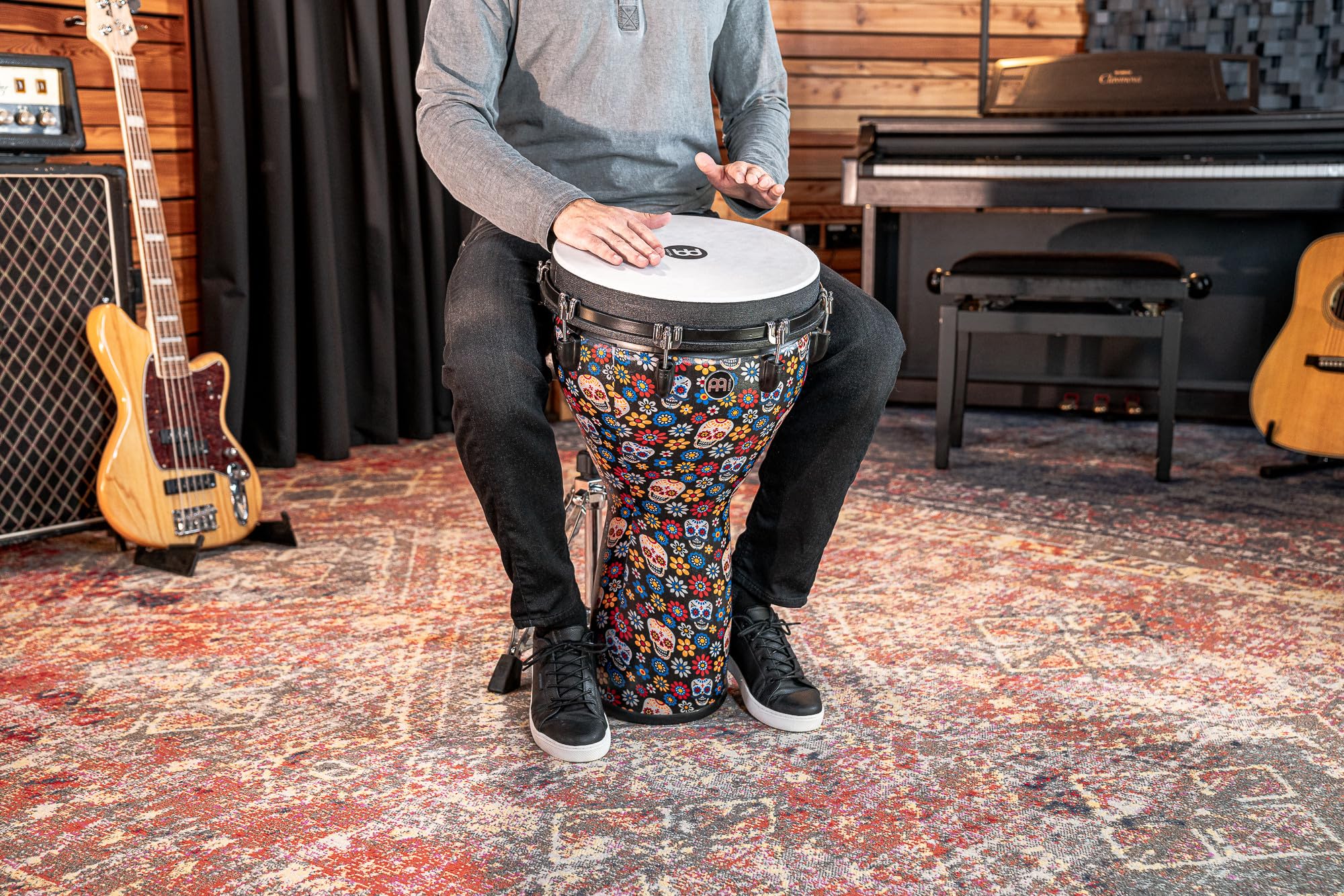 Meinl Percussion 14" Jumbo Djembe, Day Of The Dead