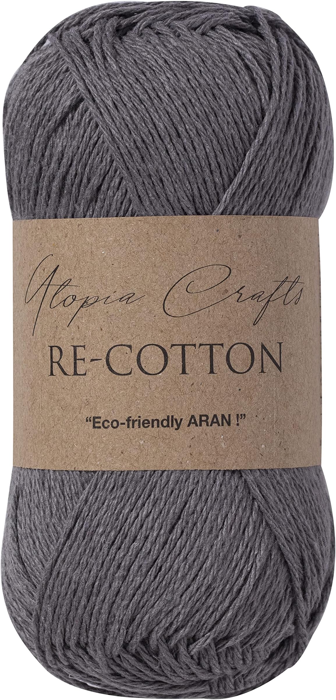 Utopia Crafts Re-Cotton Knitting Yarn, 100g (Storm Grey), 5060967569298