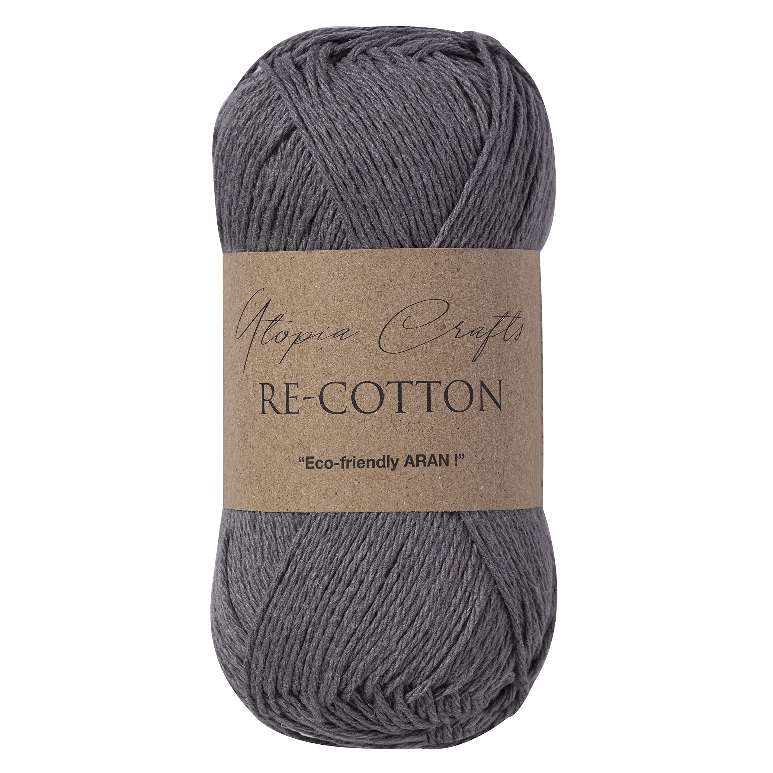 Utopia Crafts Re-Cotton Knitting Yarn, 100g (Storm Grey)