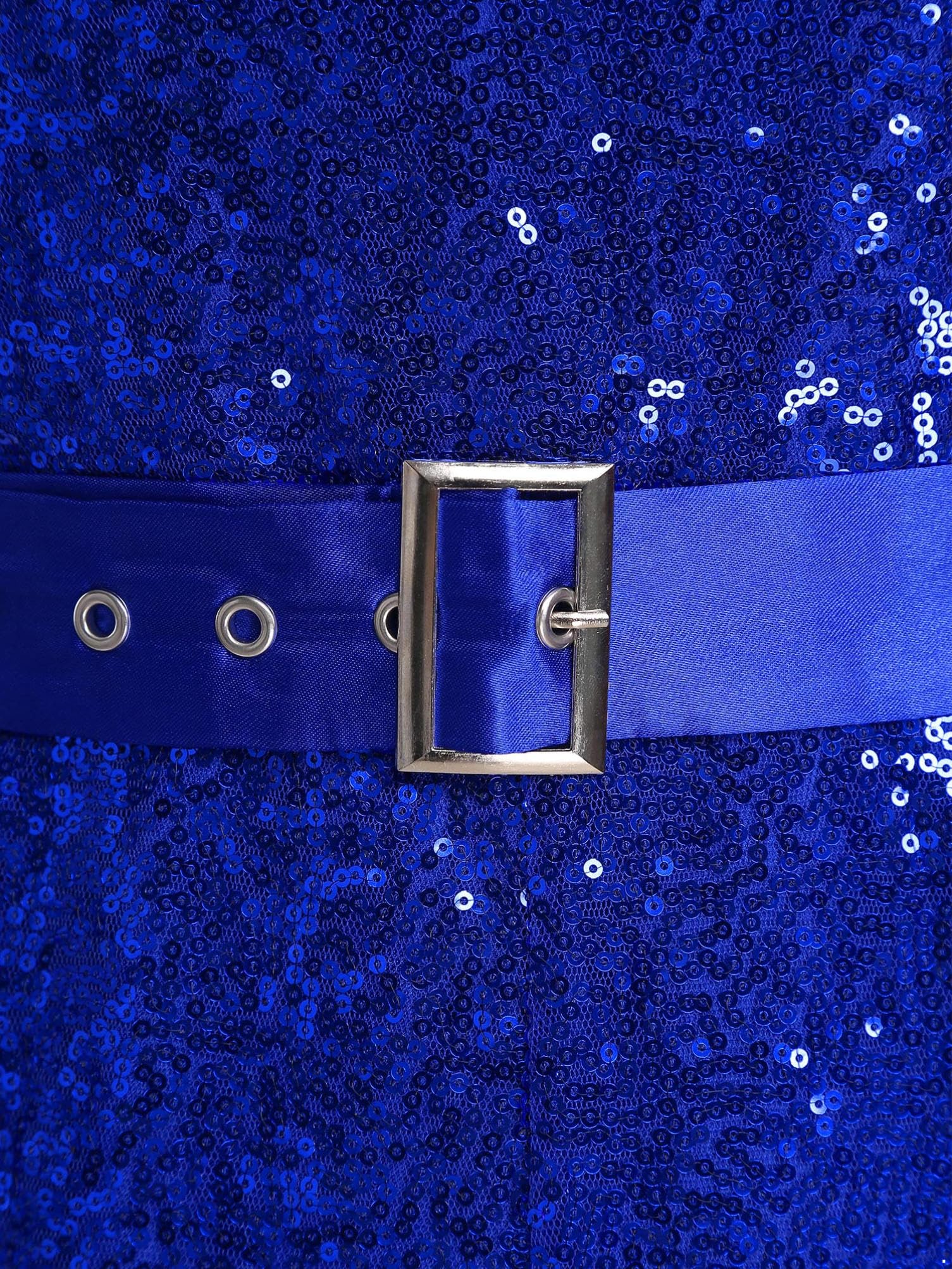 Aislor Femme Élégante Body Soirée Mariage Bal Pailletée Franges Combinaison Avec Ceinture Ajustable Encolure V Bodysuit