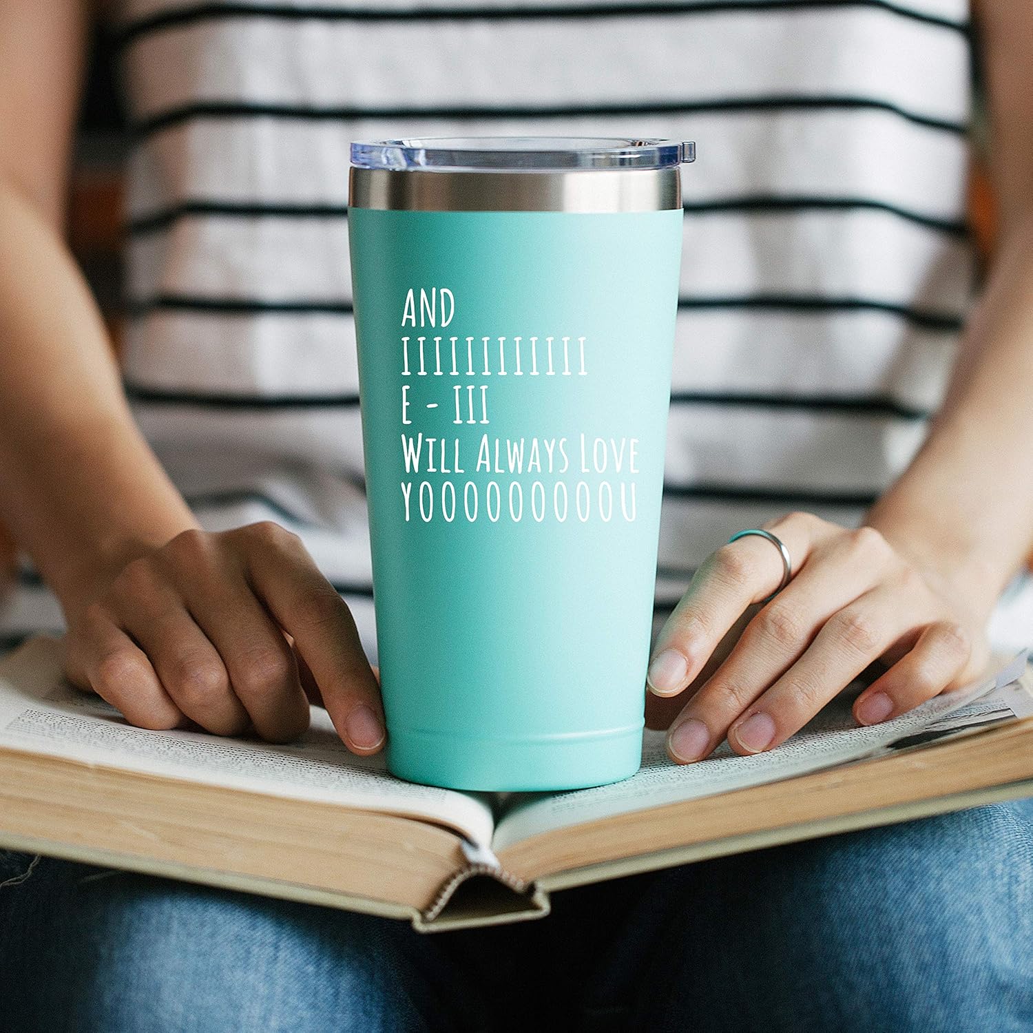 Blасk Frіdау - 50% оƒƒ And I Will Always Love You - 16 oz Mint Insulated Stainless Steel Tumbler w/ Lid - Birthday Christmas Valentines Day Gift Present Ideas for Wife from Husband - Gifts Presents Ideas for Her Spouse