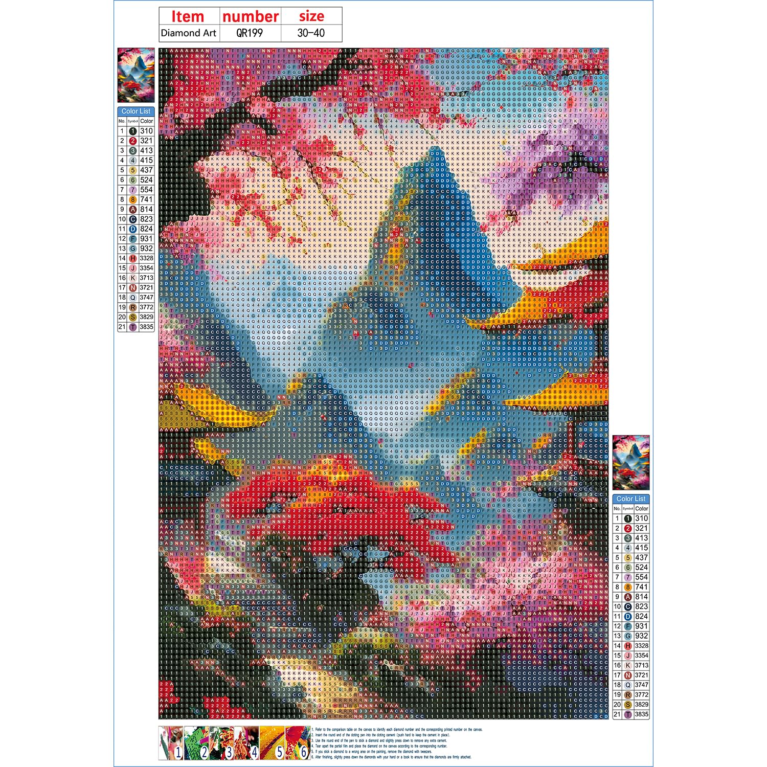 DIY 5D Diamond Painting Set,Wald Bären Voll Bohrer Produktbild-Vorschau 9