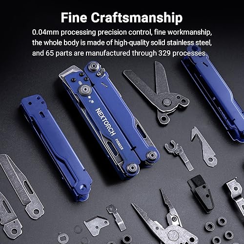 Miniatura 5 de NEXTORCH PIONEER MT20 14 en 1 multiherramientas de tamaño completo, juego de múltiples herramientas con tijeras, aguja, alicates de nariz, clip de