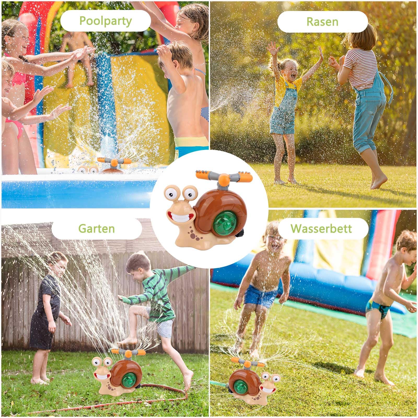 COZCLAM Arroseur Escargot Pour Enfants - Jouet D'Eau Extérieur 360° Avec Accessoires Tuyau