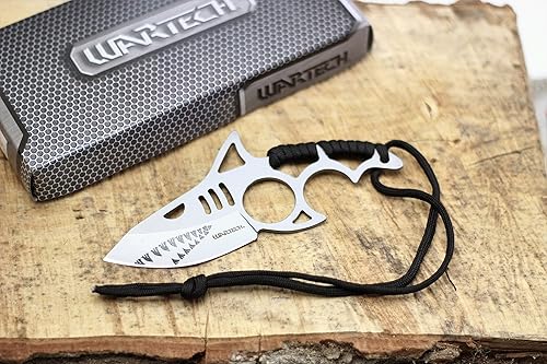 Miniatura 6 de Wartech HWT232 Cuchillo de caza de hoja fija de tiburón de espiga completa de 6 pulgadas con funda de nailon (arcoíris)