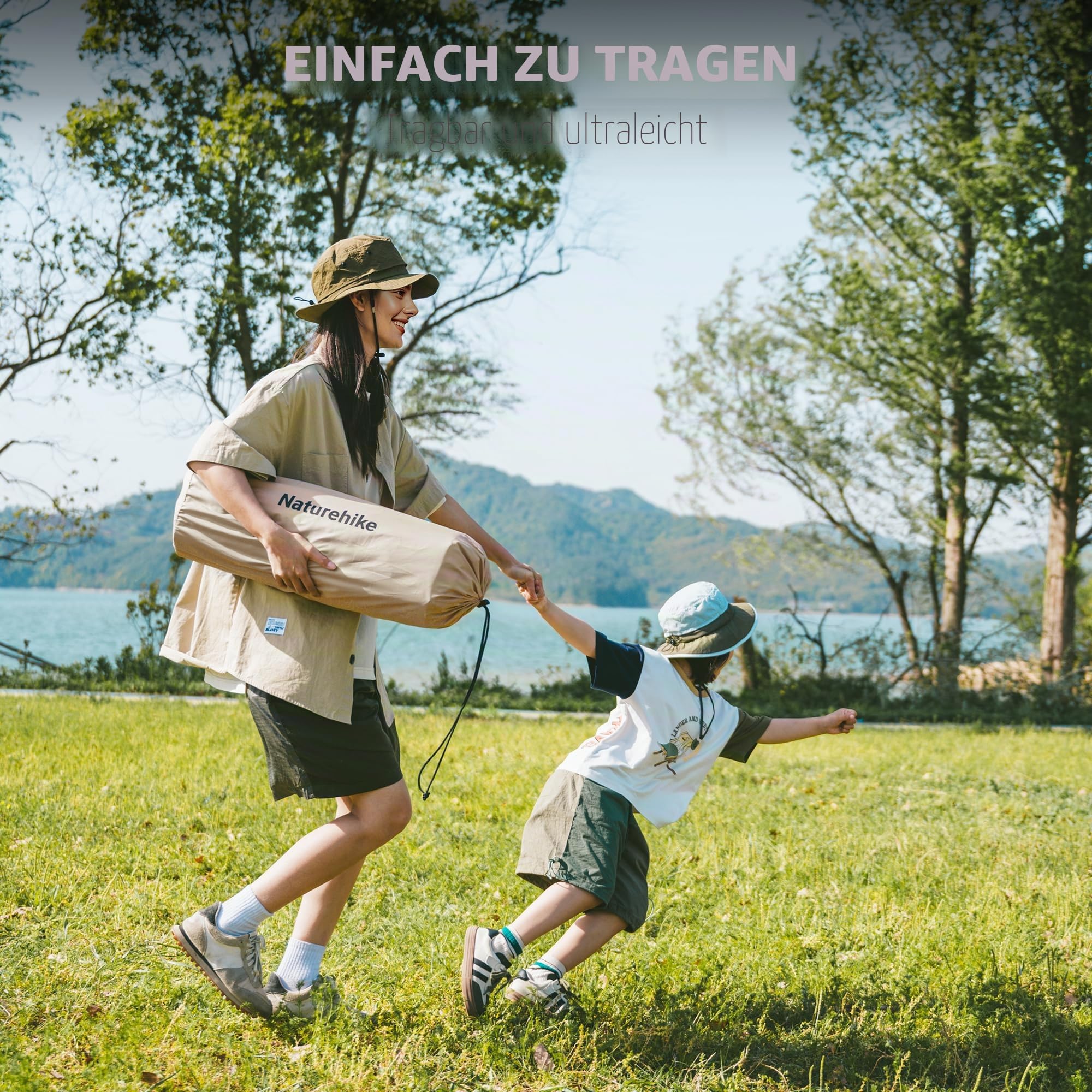 Naturehike Selbstaufblasende Luftmatratze mit Kopfkissen Leichte Camping Matte für Outdoor & Reisen, Selbst aufblasend und bequem