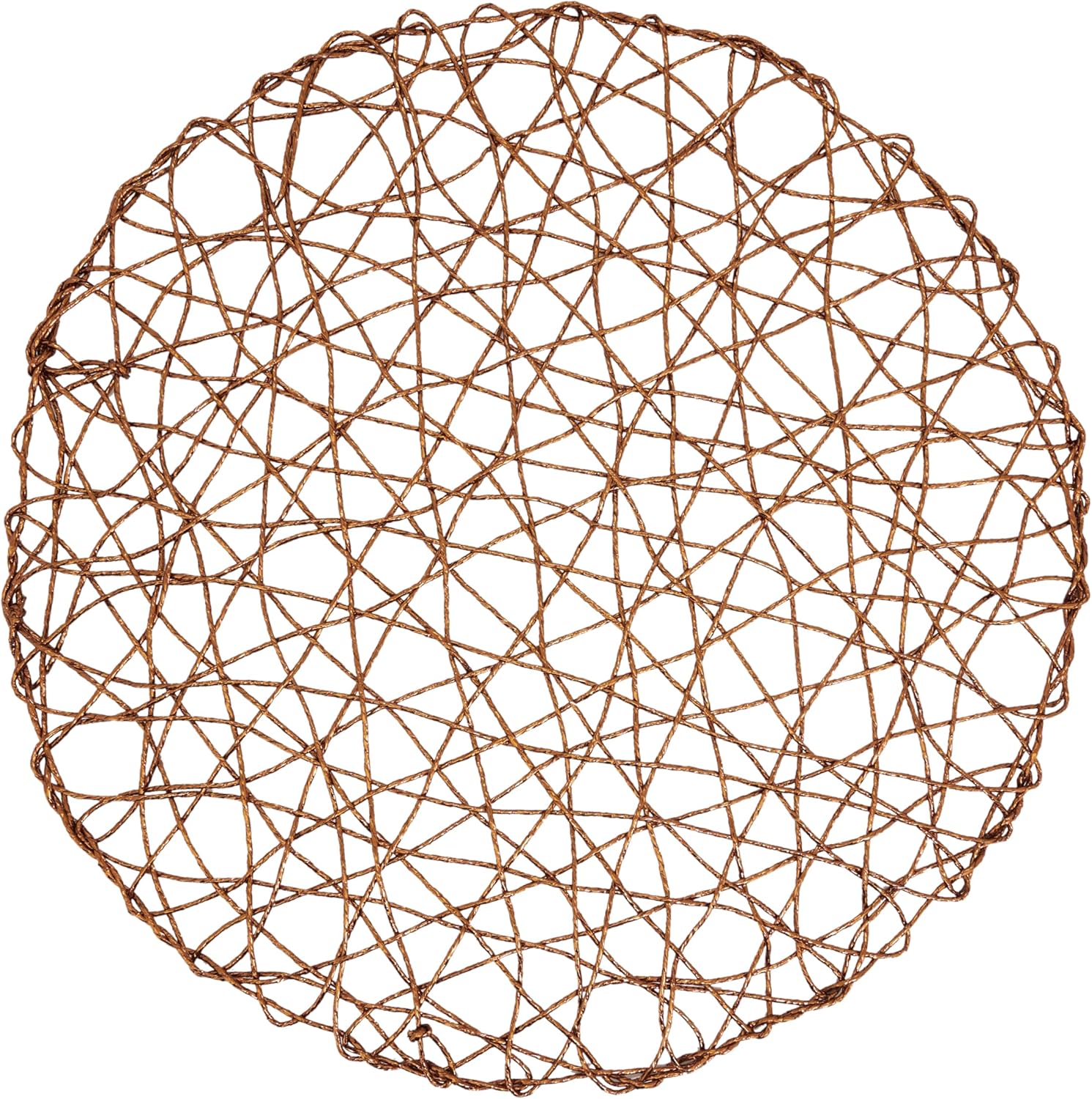 SARO LIFESTYLE Intricate Wire Nest Placemat (Set of 4), 15", Copper