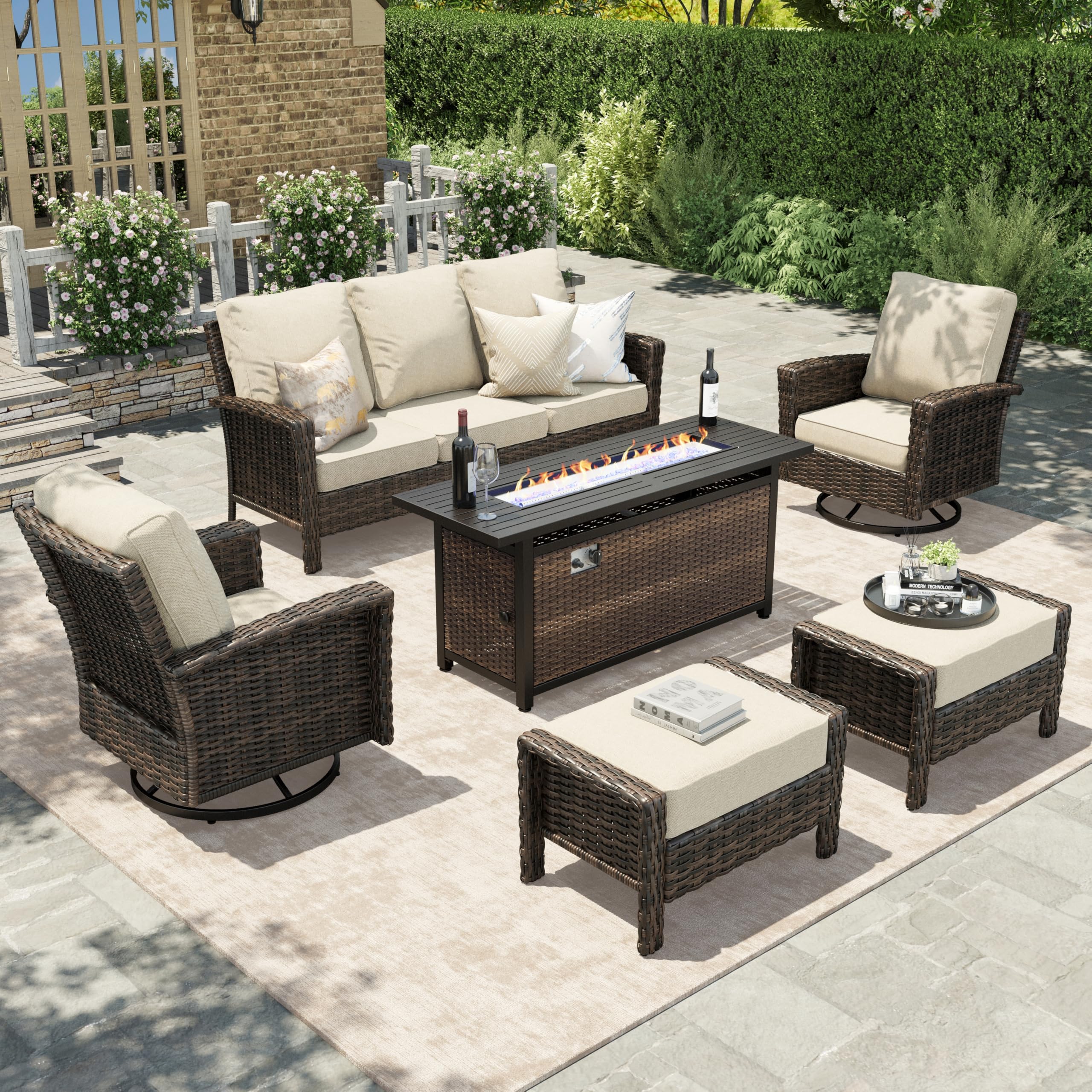 HERA'S HOUSE 6-Piece Wicker Patio Furniture Set