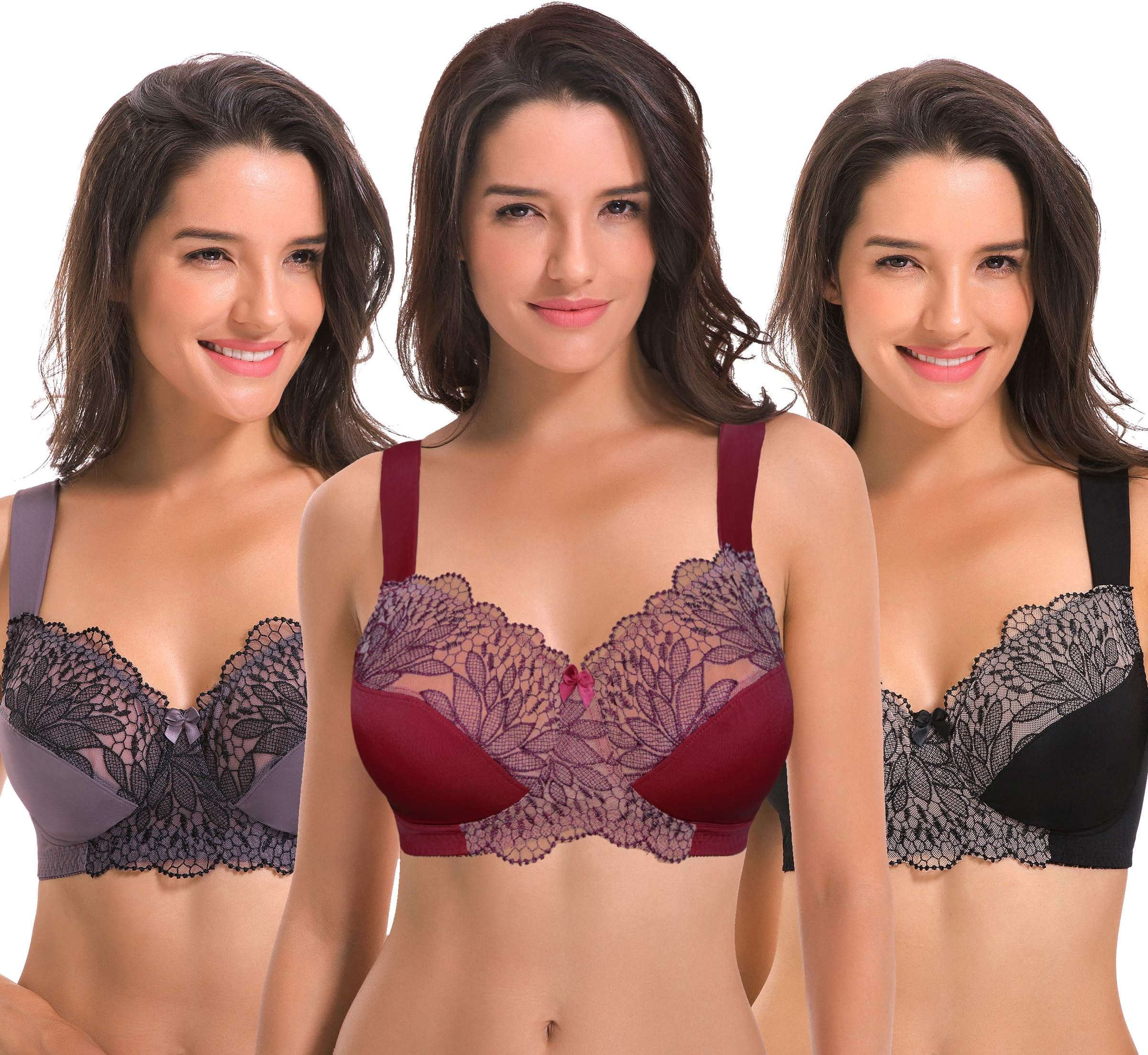 Curve MuseWomen's Full Coverage Minimizer Bra, Opaque (Pack of 3)