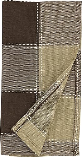 Vista 33 de SARO LIFESTYLE Camino de mesa a cuadros cosido, moca, 16 x 90 pulgadas (8571.MC1690B)