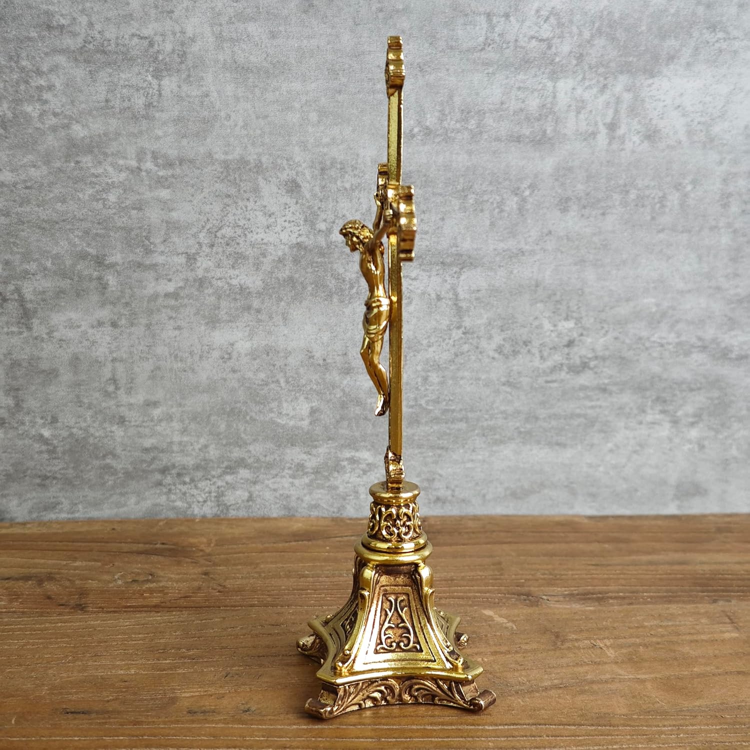 BC Catholic Metal Standing Crucifix, Jesus Christ Cross for Altar, Catholic Wedding Gifts, Devout Home Décor, 7.8" H Zinc Alloy with Gold Plating from Buildclassic - Image 6