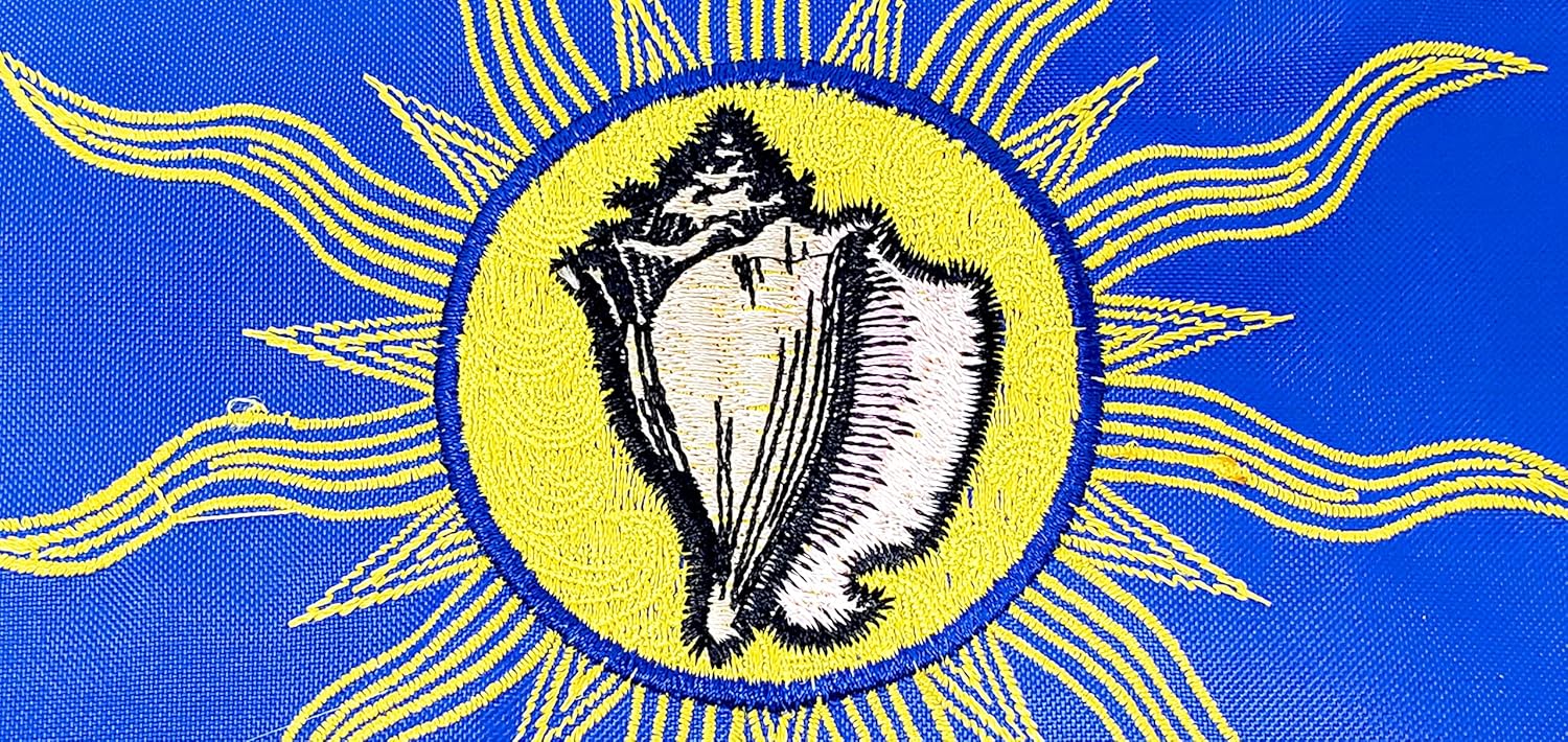 Double-Sided 12"x18" Embroidered Conch Republic Boat/RV/Bicycle Flag from the Conch Republic of Key West Florida 100% Nylon