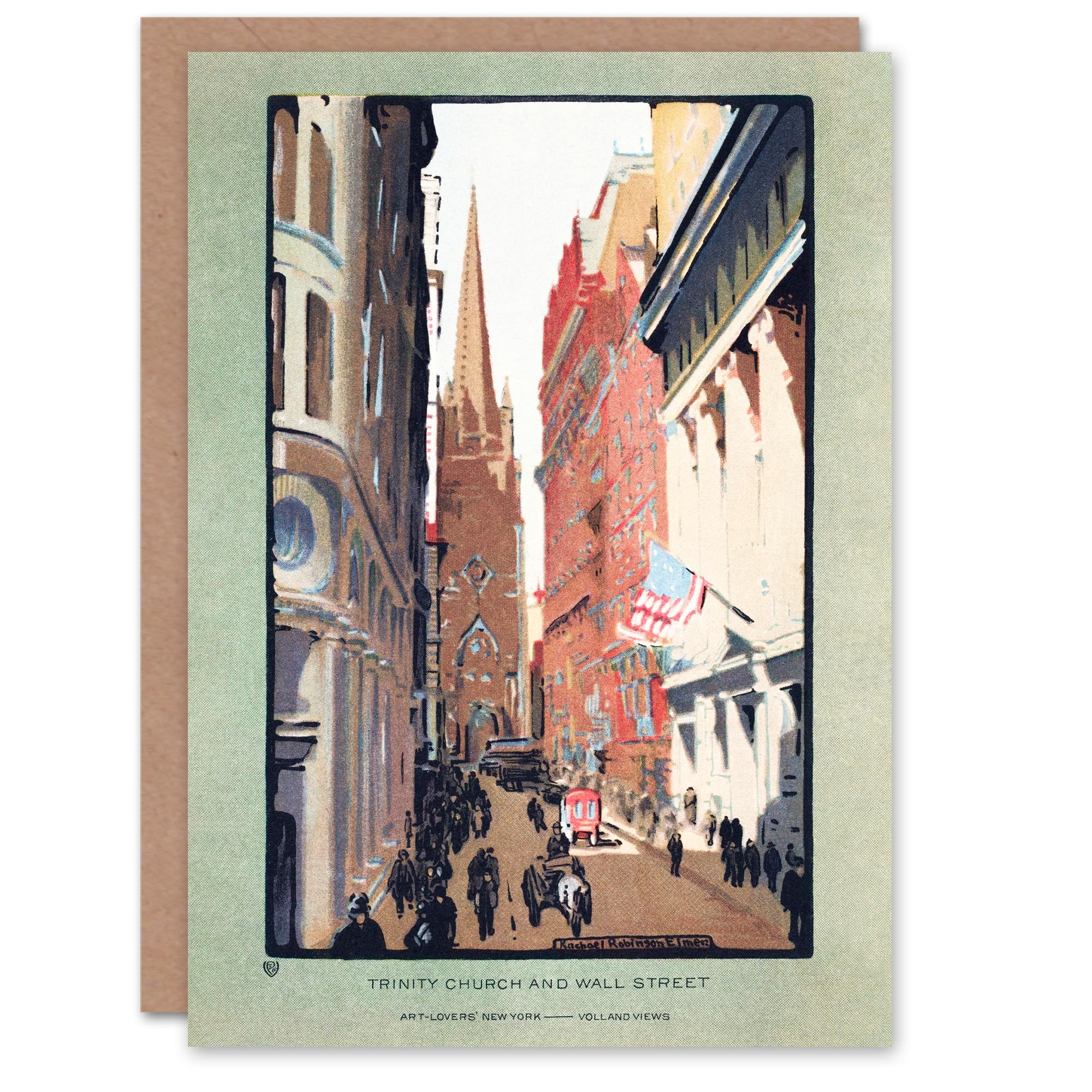 Artery8 Rachael R Elmer Art Card Trinity Church and Wall Street