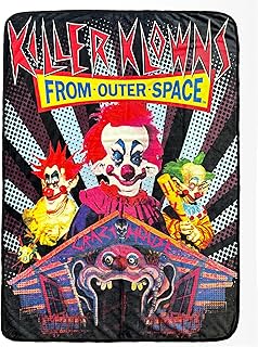 Surreal Entertainment Killer Klowns from Outer Space Blanket Crazy House Design Fleece Lap Throw 46" x 60"