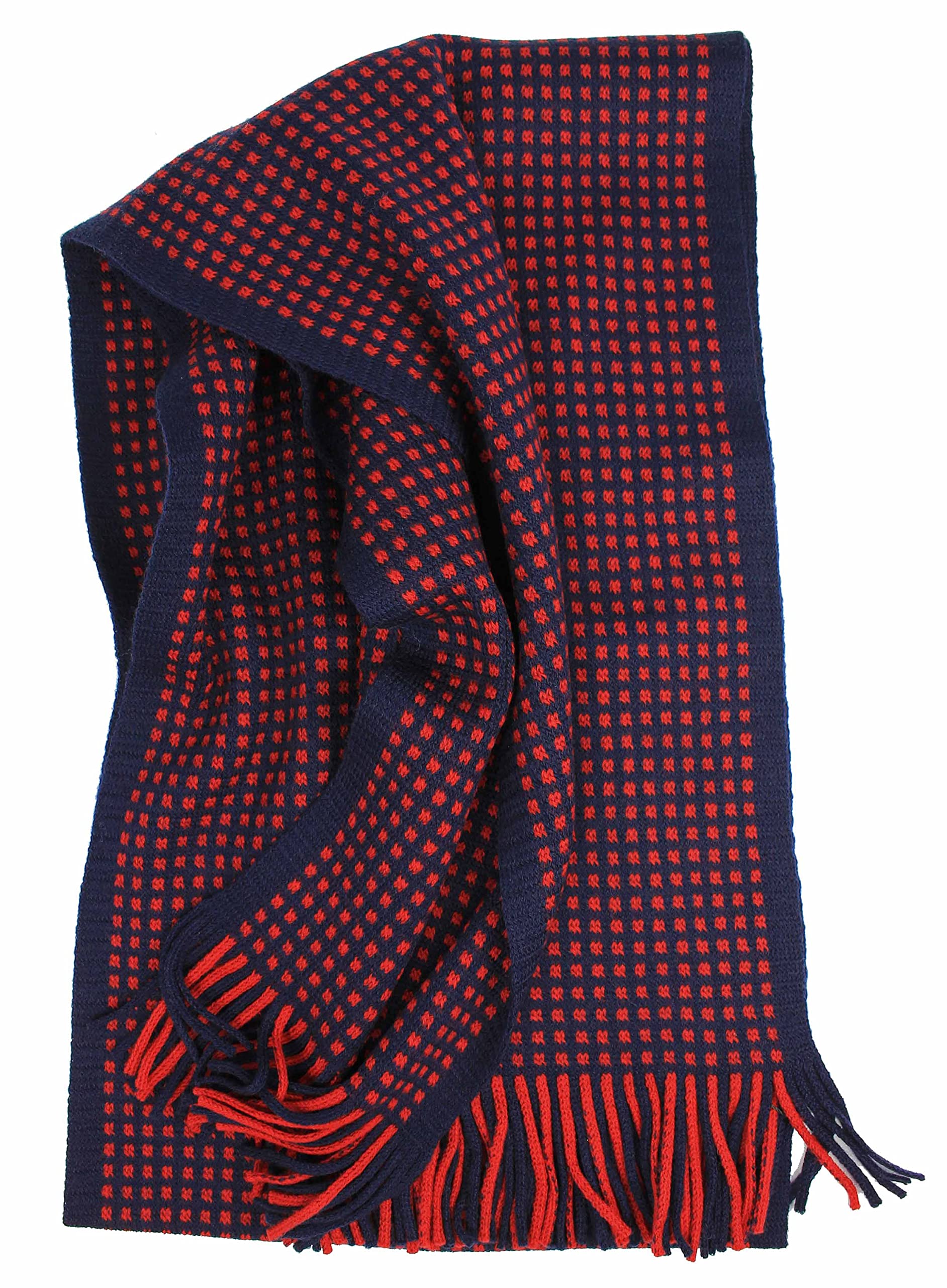 Rotfuchs Sciarpa morbida a righe alla moda, 100% lana (rosso marino), Oltremare rosso, 190 x 25 cm